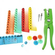 100 Pcs Livestock Animal Ear Tag Pliers, with Number 001-100 Ear Tags and 2 Pins, for Installing Cattle Sheep Pigs Ear Tags