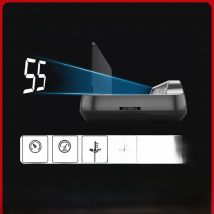 Vjoycar 2023 Latest Auto-Lift Mirror HUD MX-Pro Large & Clear Font RPM Speed Projector KM/H MPH Car Accessories Security Alarm