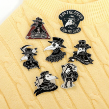 Dark punk enamel pin Plague doctor crow brooch Skull heart cartoon badge Lapel pins badge Clothes bag jewelry gift wholesale