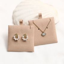 50pcs Customize Logo Microfiber Jewelry Insert Cards, Jewelry Display Packaging, Earring Necklack Slots Soft Suede Display Pads