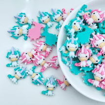 14 Pcs New Cute Resin Mini Cartoon Unicorn Flat Back Cabochon Scrapbook Kawaii DIY Embellishments Charm Decorate Accessories A61