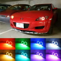 For Mazda RX8 RX-8 RX 8 2004 2005 2006 2007 2008 BT App RF Remote Multi-Color Ultra Bright RGB LED Angel Eyes Kit Halo Rings