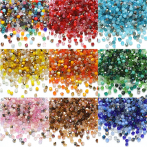 200Pcs/Lot 4MM Mutilcolor Glass Bicone Shaped Beads Faceted Crystal Loose Beads for DIY Making Bracelet Nacklace Earring Jewelry