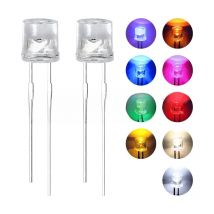 100Pcs 5mm Flat Top LED Diode 9 Colors Lights Bright Bulb Lamps Electronics Components Indicator Light Emitting Diodes