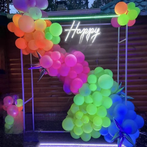 106Pcs Neon Balloons Arch Blacklight UV Glow Party Decor Neon Glow Birthday Balloons Baby Shower Birthday Party Decoration