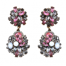2025 New Fashion Crystal Rhinestone Statement Dangle Earrings Women Luxury Indian Ethnic Long Earrings Female Jewelry