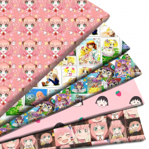 Japanese Anime Girls Printed Polyester Pure Cotton Material By the Meter Patchwork Tissue Sewing Quilting Fabrics Needlework