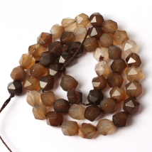 Wholesale Faceted Coffee Brown Agates Beads Natural Stone Loose Beads For Making Jewelry 15" 6/8/10 MM DIY Bracelet Necklace
