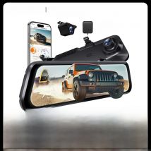 WOLFBOX G850 PRO 4K WIFI Mirror Dash Cam with ADAS and BSD 5.8GHz WiFi  Voice Control Car DVR  Rearview Mirror 12inch