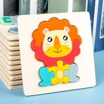 Wooden Toys 3D Puzzle Cartoon Animal Intelligence Cognitive Jigsaw Wood Puzzle Early Educational Toys For Kids Gifts