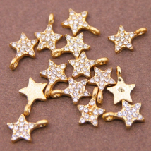 10pcs 13*9mm Metal Zinc Alloy MINI Inlaid rhinestones Pentagram Star Charms For Jewelry Making Jewelry Accessories
