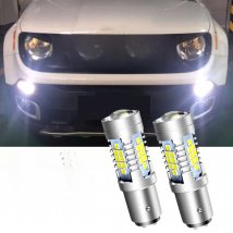 2Pcs LED Daytime Running Light DRL Bulbs For 2015-up Jeep Renegade 12v 1157 led P21/5W BAY15d Canbus 6000K Xenon White