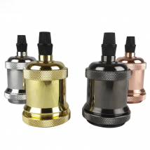 Edison Lamp Base Retro Aluminum Light Socket Light Fittings Lamp Head Gold/Silver/Bronze/Black E27 Vintage Lamp Holder