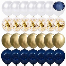 50pcs 12 inch Metallic Gold White Pearl Balloons Baby Shower Wedding Birthday Party Navy Blue Gold Confetti Ballon Decor Kid