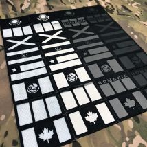 Laser Black Cut IR IFF Reflection Luminous Mexico Texas Romania Canada Scotland Chile Kazakhstan Tajikistan Flag Patch