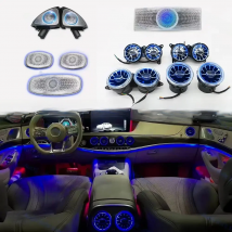 7/64 Color LED Turbo Air Conditioning Vent  Ambient Light For Mercedes-Benz S-Class W222 S400 S450 S320 S350 3D Rotary Speaker