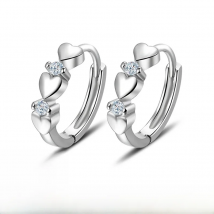 LByzHan 100% Real 925 Sterling Silver Earrings Heart Zircon Small Earrings For Women Jewelry Gifts