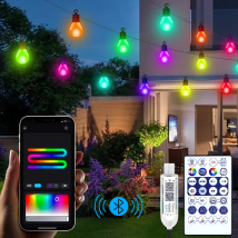 Outdoor Waterproof LED String Light USB 15M 25 Bulbs Fairy Lights Bluetooth LED Garland Lamp Room Garden Camping Christmas Decor