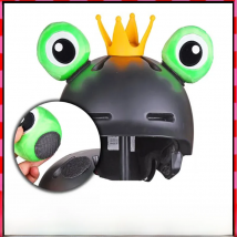 Car Motorcycle Helmet Deco Cute Frog Prince Eye Crown Motocross Full Face Off Road Helmet Accessorie Sticker Cosplay Styling
