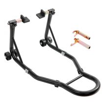 Soporte Elevador de Rueda Trasera para Motocicletas | Capacidad 385 kg | Ajustable, Compatible con Marcas Yamaha, Honda, Suzuki, Kawasaki | Acero Reforzado, Fácil Montaje, Ideal para Mantenimiento y