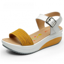 WOIZGIC Women's Ladies Female Genuine Leather Shoes Platform Sandals High Heels Summer Cool Beach Flip Flop 35-40 CDBY-5531