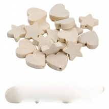 100pcs Natural Wooden Heart Star Wooden Spacer Beads For Jewelry making DIY kids 20mm