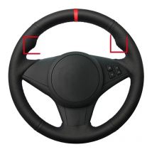 Car Steering Wheel Cover Soft Black Artificial Leather For BMW E60 E63 E64 Cabrio M6 2005 2006 2007 2008 2009 2010 M Series