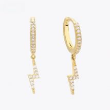 ROXI Baroque Lightning Cross Stars Hoop Earrings for Women Zircon Crystals Sterling Silver 925 Jewelry Cartilage Pendientes