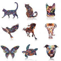 Acrylic Printing Animal Brooch Lovely Dog Cat Bird Horse Elephant Butterfly Badges Pin Collar Pins Women Men Jewelry Best Gift