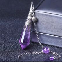 Natural Citrine Rose Quartz Amethyst Spiritual Pendulum Pendant Necklace 60x15mm Women Men Hexagonal Jewelry AAAAA