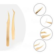 XIUSUZAKI High Precision Eyelash Extension Forceps, Stainless Steel Eyelash 3d Precise Clip For Makeup Titanium Alloy