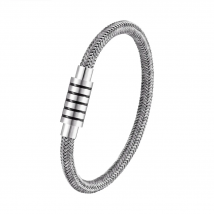 NEW Fashion Braided Steel wire Bracelet Magnetic Buckle Simple Style Punk Wristband Men Stainless Steel Bracelet Preferred Gift