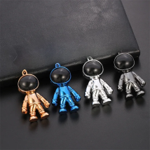 Hip Hop Handmade 3D Astronaut Space Robot Spaceman Keychain Keyring Alloy Gift For Man Friend Gift