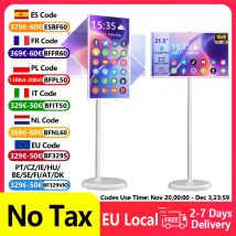 21,5-calowy przenośny telewizor Smart TV, telewizor Android z regulacją wysokości i kółkami, ekran dotykowy 60 Hz 1080P, bateria 8000 mAh, aparat 13 MP, 6 GB + 128 GB