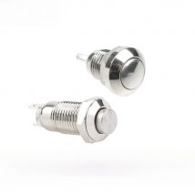 1NO No Led Light 8mm Waterproof Momentary Reset/Locking Fixed Metal Doorbell Push Button Switch Auto Engine Start Button Silver