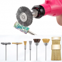 1pc Nail Drill Bit Cleaning Brush Portable Electric Manicure Drills Copper Wire Drill Brusher Cleaner DIY Nail Art Accessories