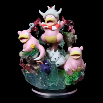 Anime Pokemon Slowpoke Slowbro Slowking Evolution Ver. GK PVC Action Figure Game Statue Collectible Model Light Up Toys Doll