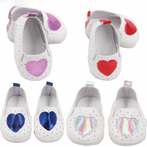 7cm Cute Heart Doll Shoes White Sports Boots For 43 cm Baby Newborn Doll 18 Inch American Doll Accessories Shoes OG Girl Doll