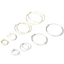 12pcs/Lot Stainless Steel 6pcs/lot Golden Big Circle Wire Hoops Loop Earrings For DIY Dangle Earring Jewelry Making Hand Made