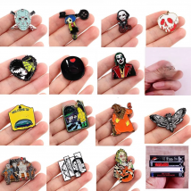 Halloween Horror Movie Enamel Pin Brooch for Clothes Cool Badges on Backpack Accessories Lapel Pins