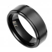 Somen 8mm Men Black Brushed Titanium Ring With " I Love You""I'll be there" Wedding/Engagement Rings Bague Homme Name Engraved