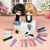 HOUZIWA Blyth Doll Accessories Stripe Socks For Azone,Momoko,Licca,Barbes 1/6 Dolls