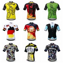 Germany cycling jersey Men Mountain Bike jersey Pro MTB Bicycle Shirts Short sleeve Team Road Tops Outdoor Sport Jersey red