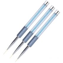 Blue Pearl Rhinestone Acrylic Nail Art Pen UV Gel Brush 3D Painting Drawing Liner Professional Manicure Tool for Nail Artistry