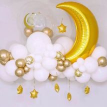 60Pcs Moon Star Balloon Set for Muslim EID Mubarak Festival Home DIY Decoration Ramadan Kareem Kids Birthday Party Ballon Globos