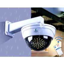dummy Surveillance fake camera smart outdoor solar battery powered human motion detect flashing light cctv home security cam