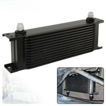 Oil Cooler 13 Row 248MM 8AN 3/4"-16 UNF Universal Engine Transmission MOCAL Style AN-8 Racing Aluminum Silver/Black
