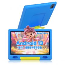 Tavoletta per bambini da 10 pollici Android 13 5000mAh Tavolette per l'apprendimento con controllo parentale 6 GB + 64 GB Quad Core Wi-Fi Bluetooth Custodia a prova di bambini