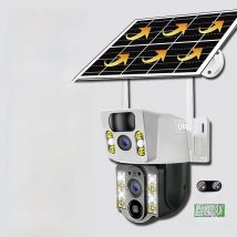 4G/WIFI Solar Camera Dual Lens 8MP Outdoor PTZ Camera PIR Auto Tracking People Detection CCTV Video Monitor V380pro Security Cam