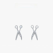 Ailmay Real 925 Sterling Silver Small Scissors Earring  Simple CZ Tools Stud Earrings For Women Minimalist Fine Jewelry 2021 New